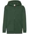 SS16B 62045 Kids Classic Zipped Hoodie Bottle Green colour image